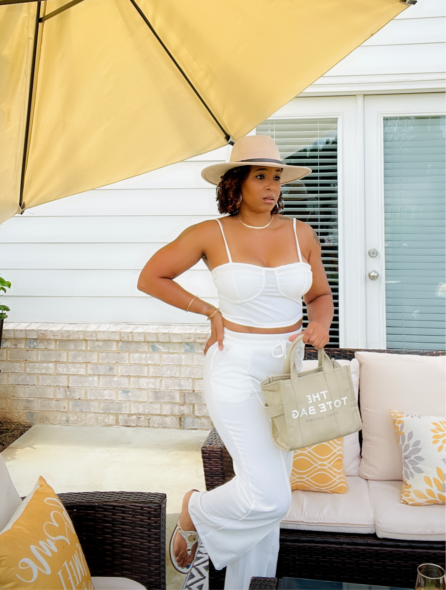 LG Bustier Cami & Slant Straight Pants