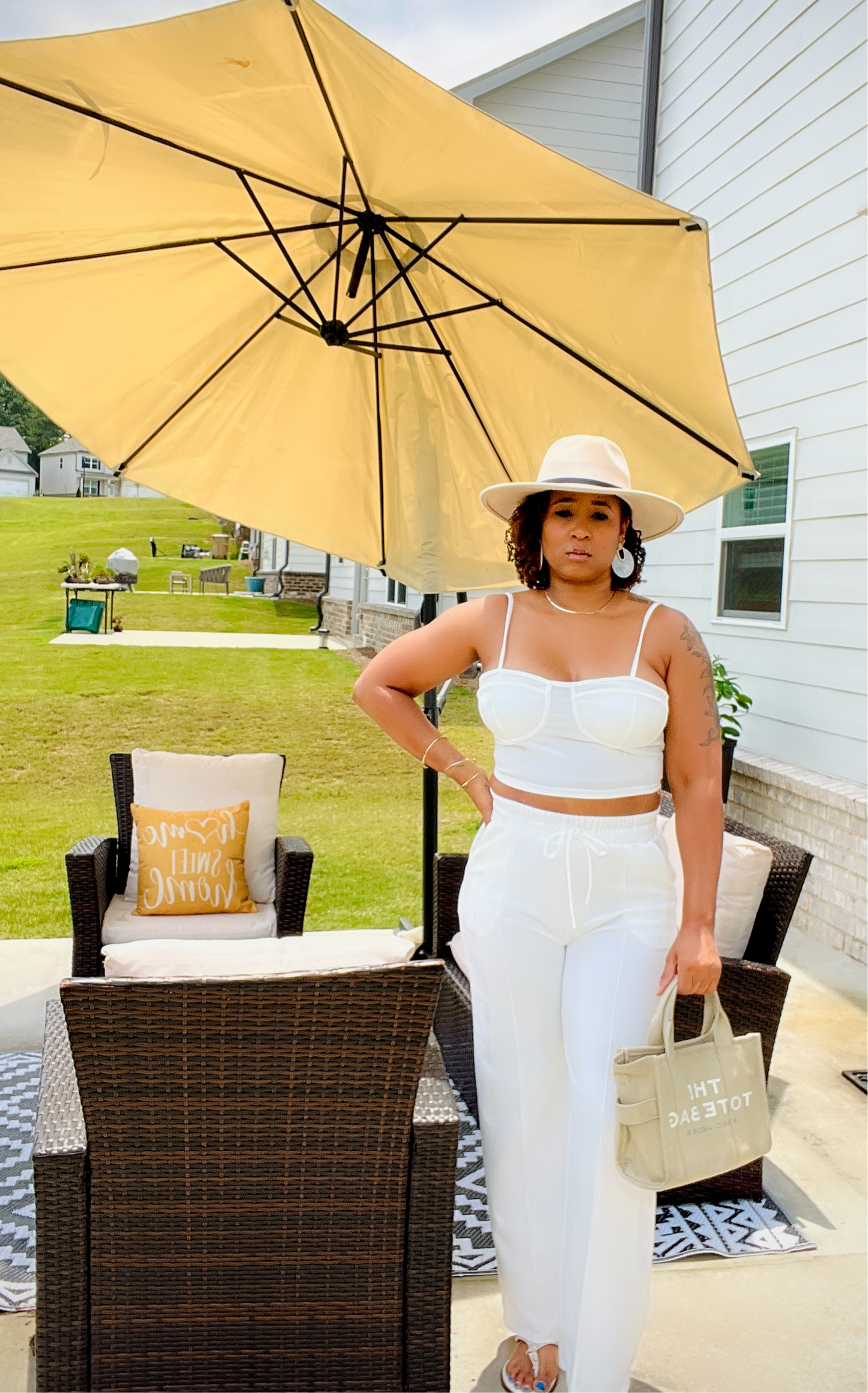 LG Bustier Cami & Slant Straight Pants