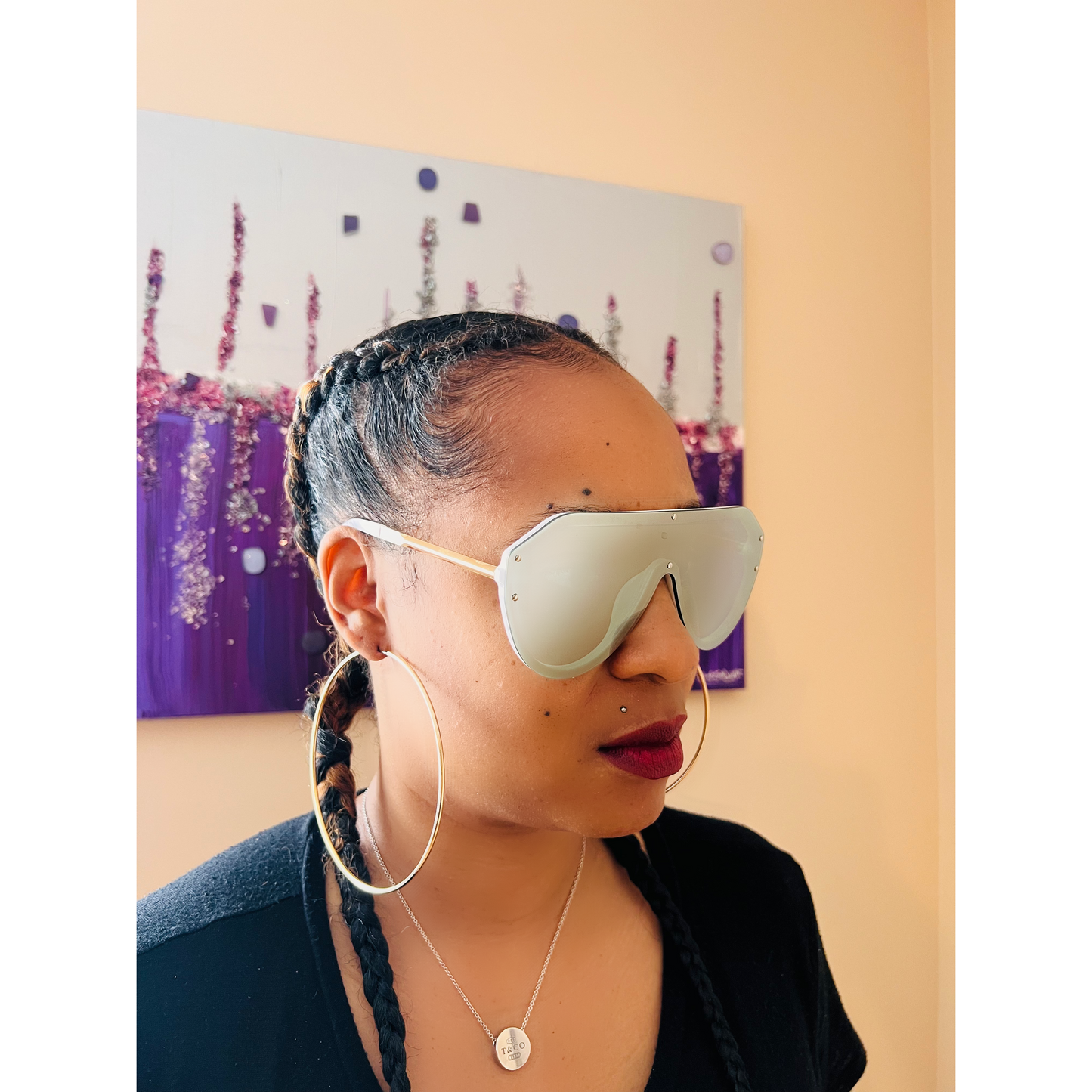 Exposed Shield Sunglasses in Mirror