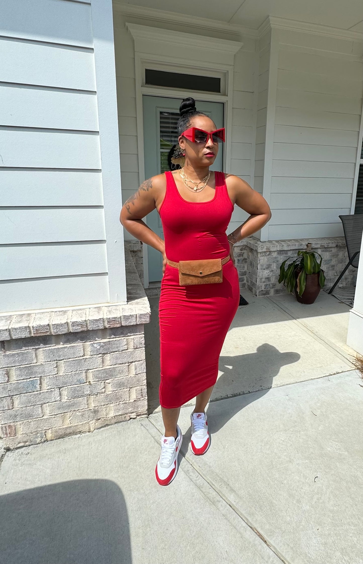 Maxi Tank Dress Red Long