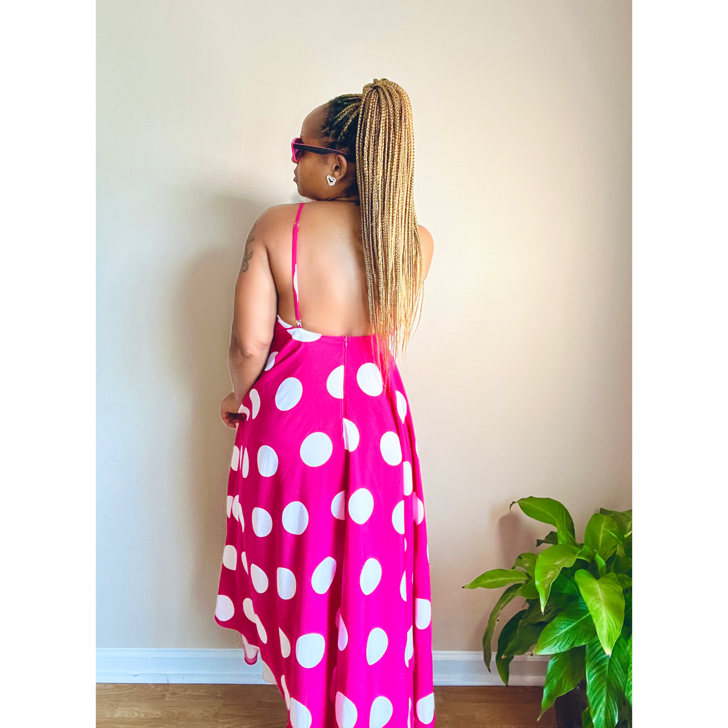 Spring Pink Polka Dot Dress