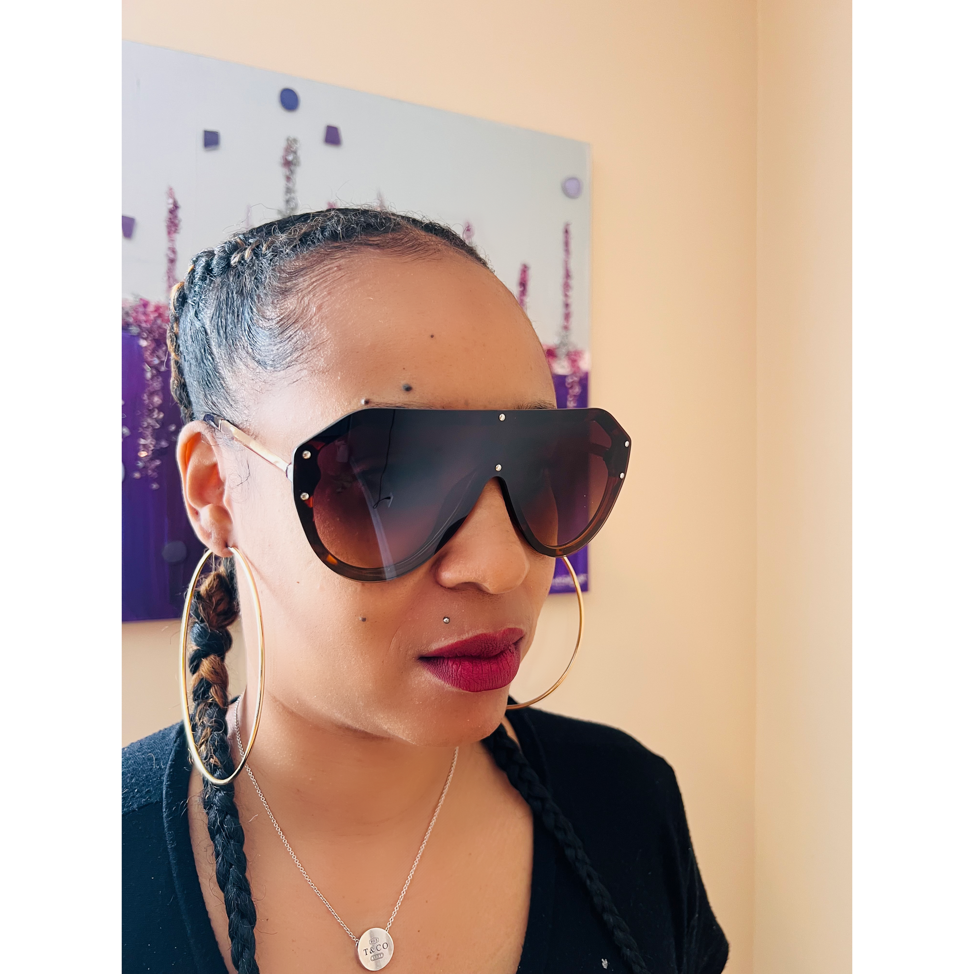 Exposed Shield Sunglasses in Tortose