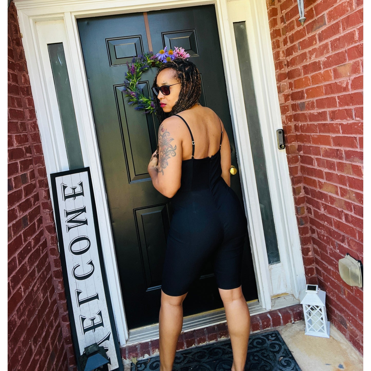 Cami Romper in Black, Spagetti Straps, Sleeveless
