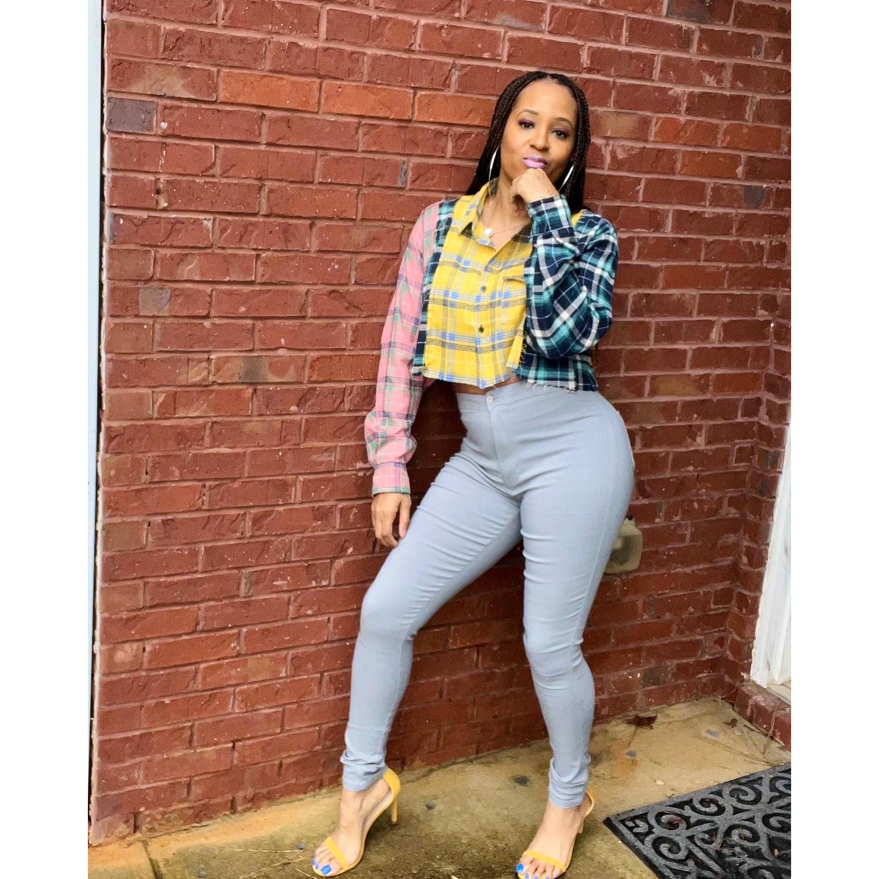 Stretch Skinny Jeans in Grey