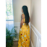 Floral Two Piece Maxi Dress in Yellow